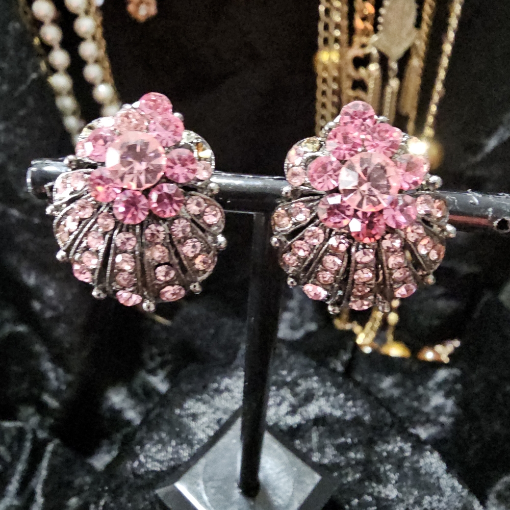 Elegant Pink Crystal Earrings